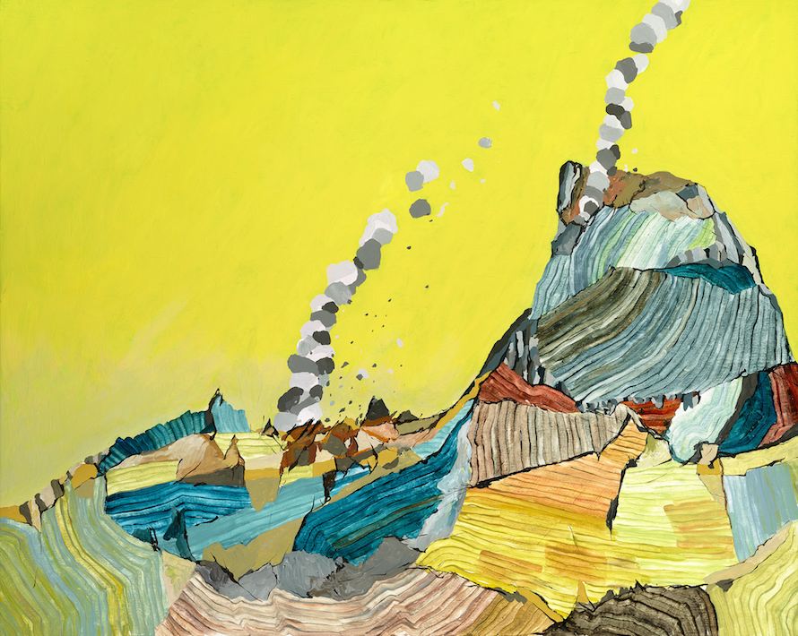 Fear of Volcanoes 15, 24”H x 30”W, acrylic on panel, 2014