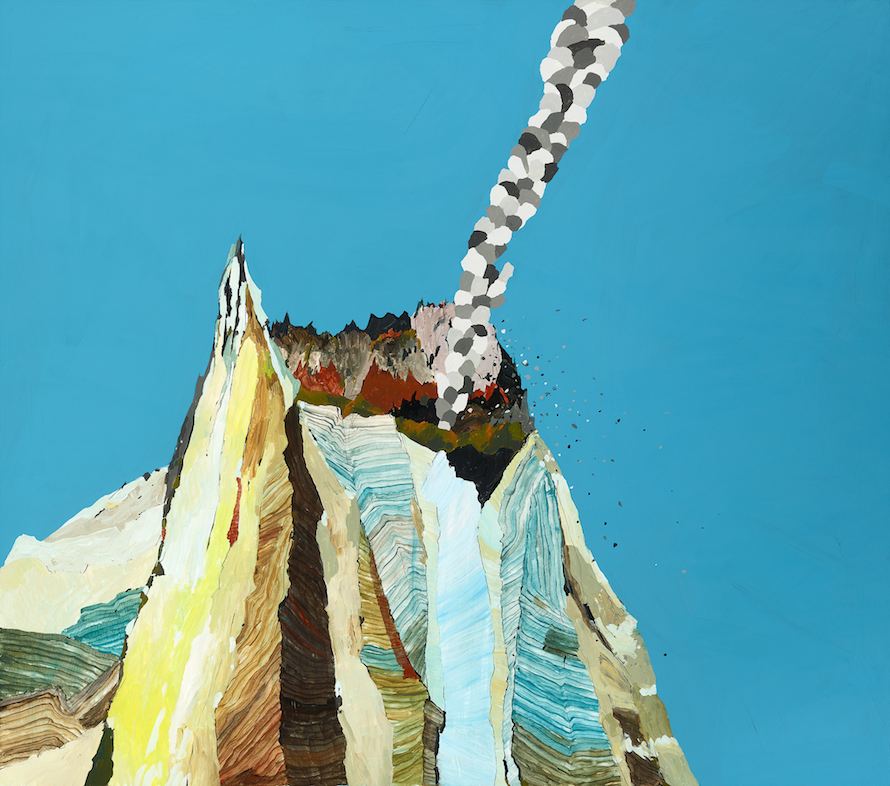 Fear of Volcanoes 7, 34”H x 30”W, acrylic on panel, 2014