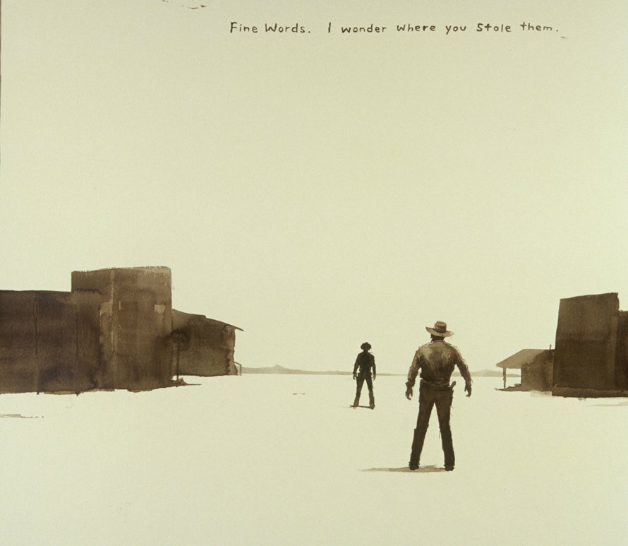 Fine Words, 2002. Ink on paper. 22 inches x 25 inches.