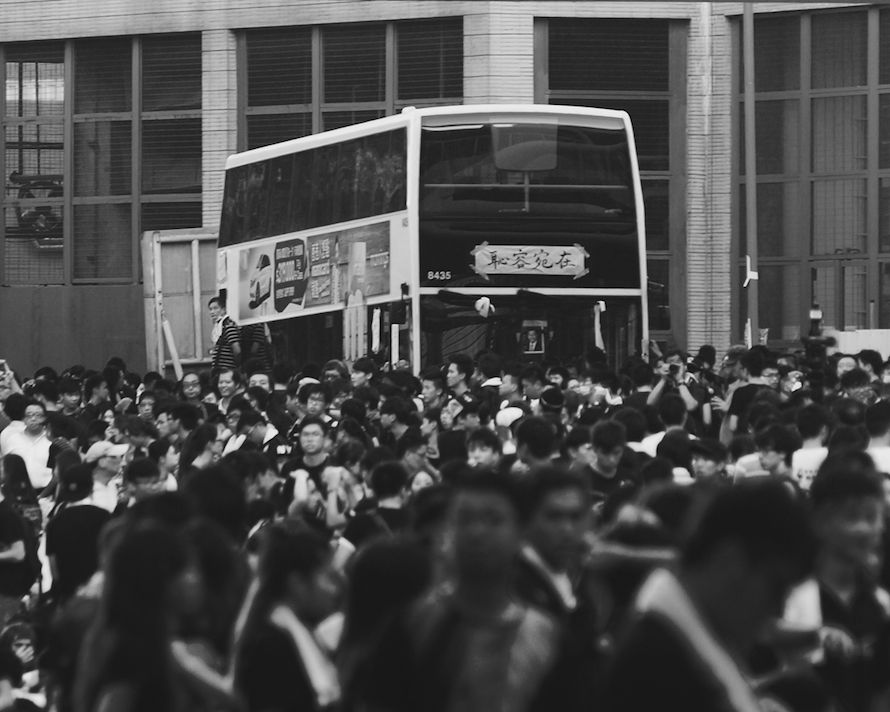 This double-decker bus was transformed into a medical center by medical school volunteers in Admiralty. Earlier in the afternoon, the owner of the bus wanted the bus back. According to the bus driver's Facebook page, the bus was cleaned inside and out and returned back to the driver within 10 minutes.
