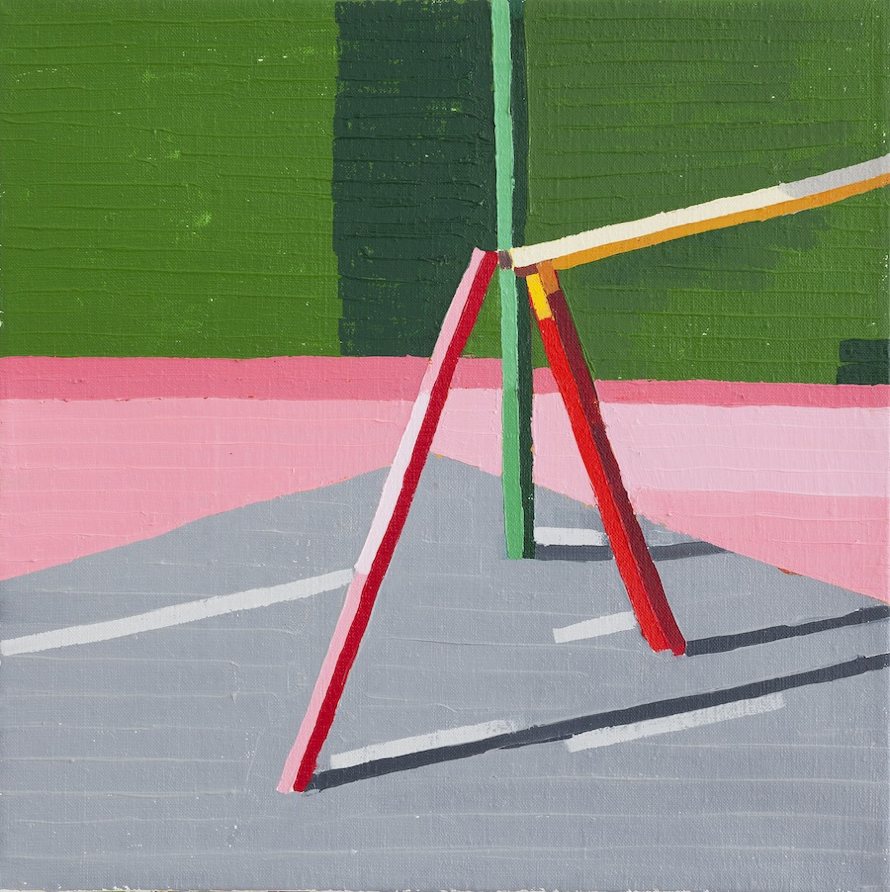 Swing Set, 2013, oil on linen, 40 x 40cm.