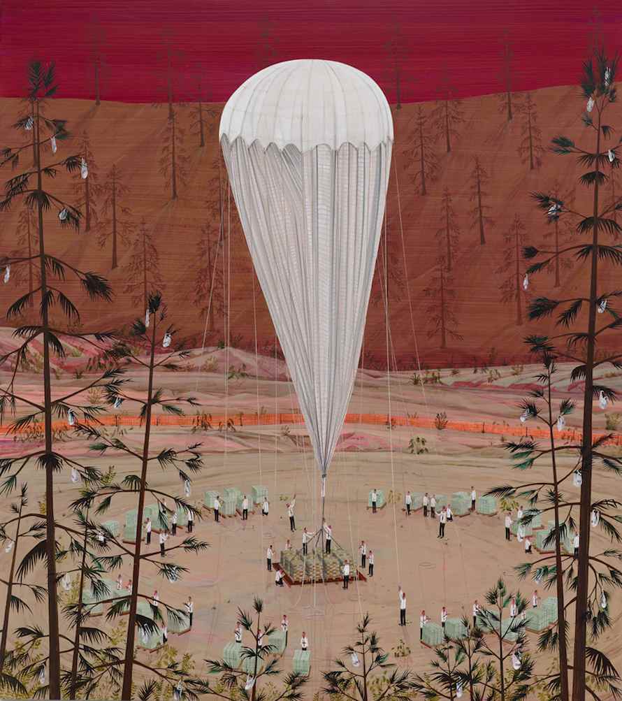 Patronage, 2014. Acrylic on panel, 45 x 40 inches.