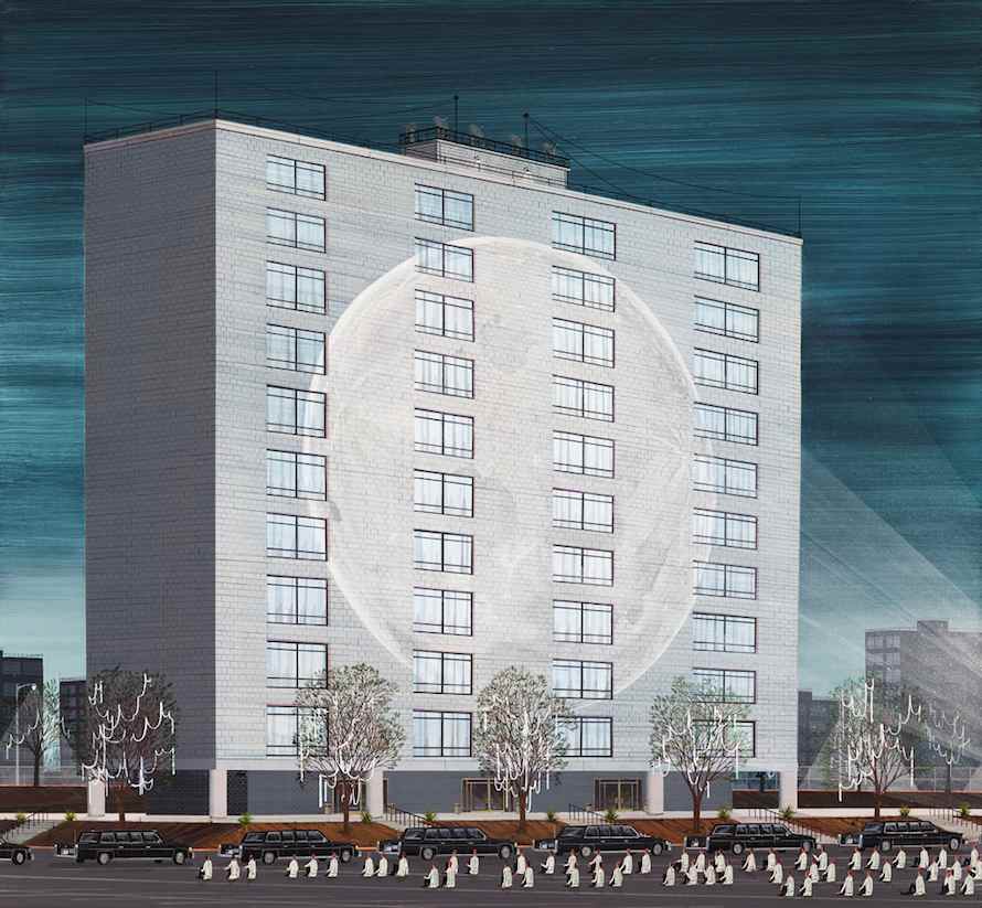 Projection, 2014. Acrylic on linen, 50 x 54 inches.