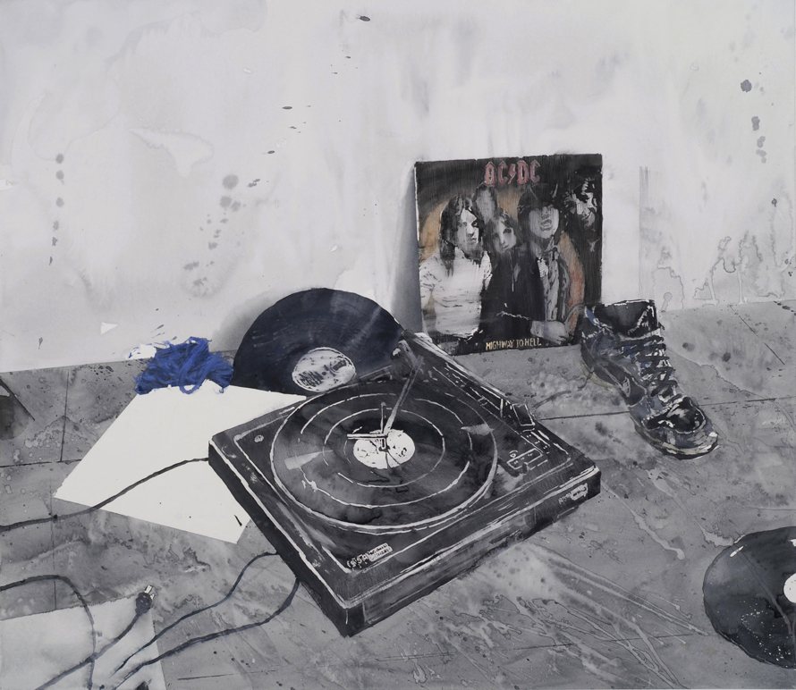 Long Way Home, 2006. Ink and watercolor on paper. 26 inches x 26 inches.