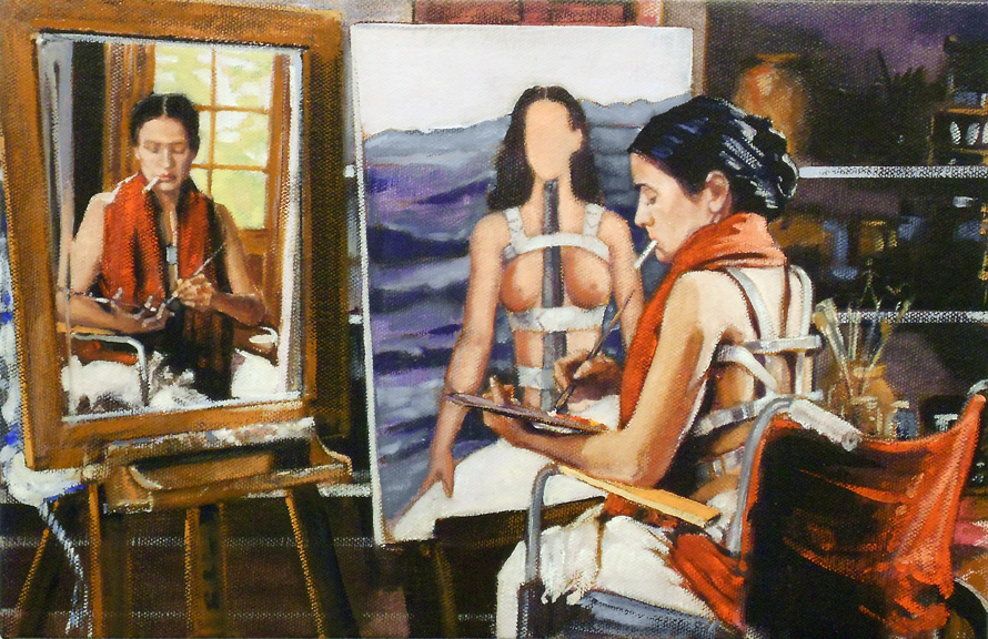At Work (Triple Portrait)—Frida Kahlo, 2012. Courtesy the artist and Cristin Tierney Gallery.