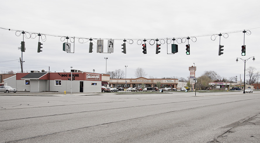 Traffic lights, West Ridge Road, 2012