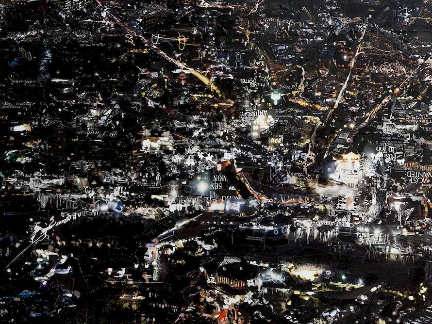 LO SE MON (detail), collage, printed matter on canvas