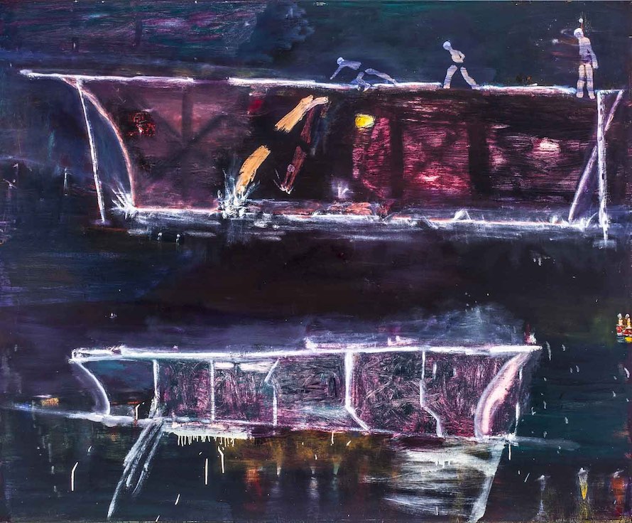 Night Divers, 2013, oil on canvas, 66” x 80”, private collection, Atlanta.