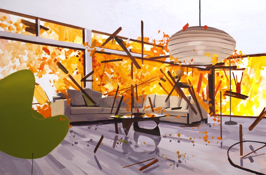 Noguchi Table, 2013, oil on panel, 48 x 72 inches