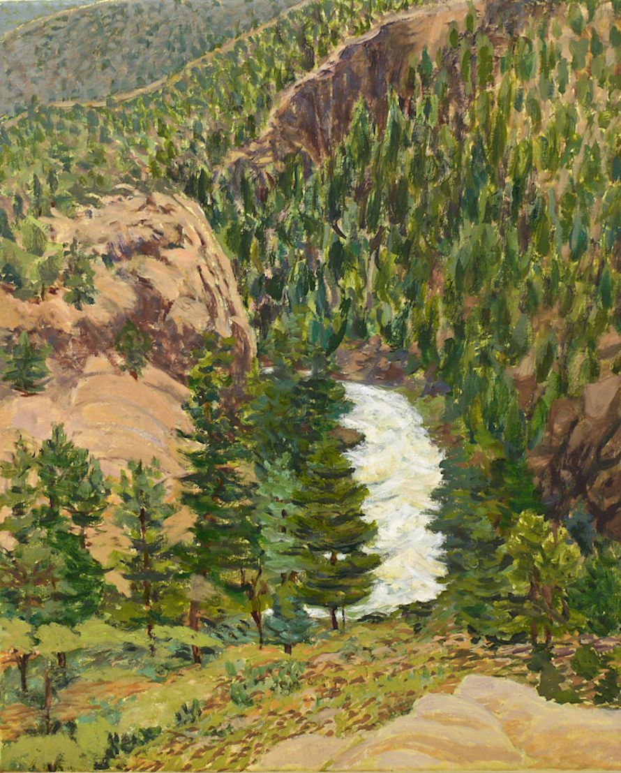 North Fork of St. Vrain River, Lyons, Colo. (Before Flooding), 2013. Oil on linen, 24 x 20 in.