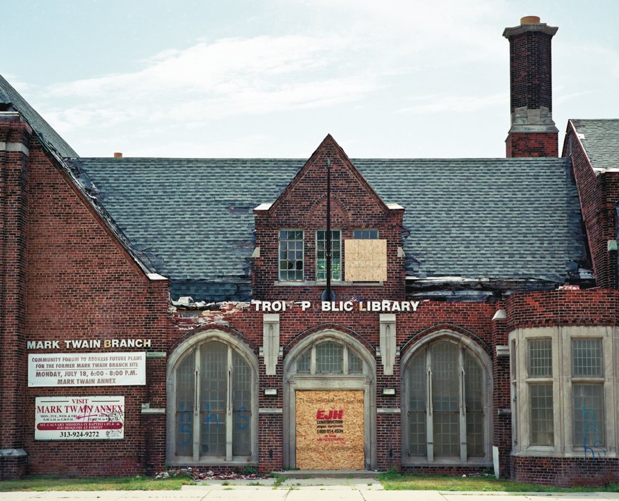 Destroyed Mark Twain Branch Library, Detroit, Mich., 2011