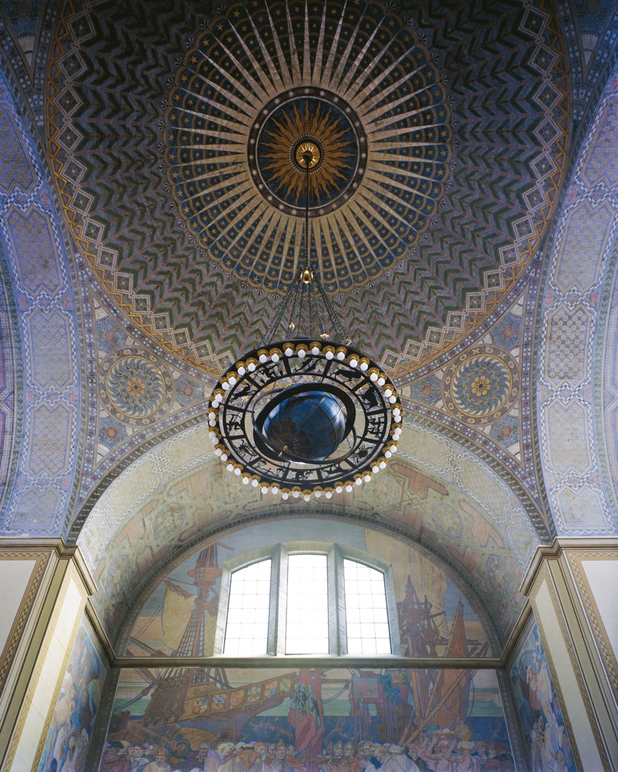 The Globe Chandelier near Children's Library, Central Library, Los Angeles, Calif., 2008