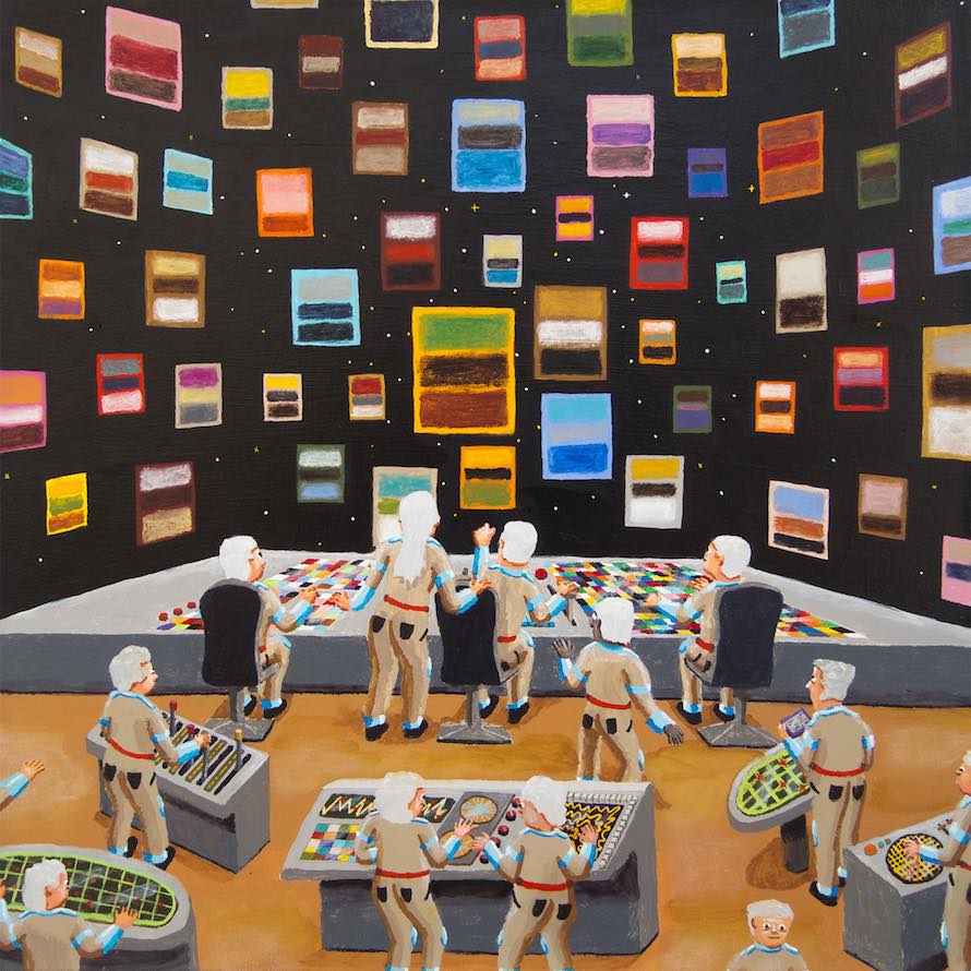 Rothkos in Space, 2013, acrylic on canvas, 24” x 24”
