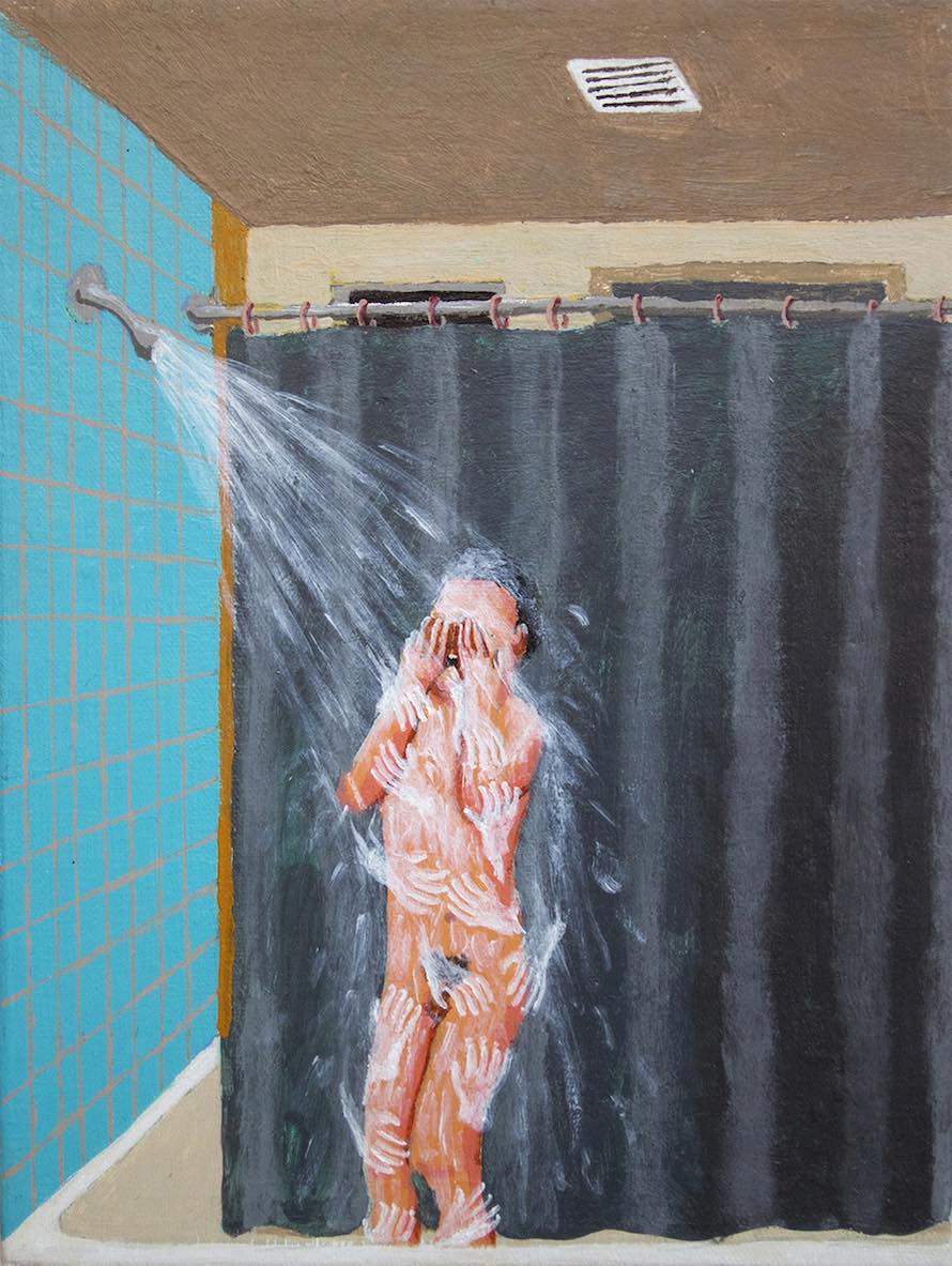 A Flow of Fondles, 2013, acrylic on canvas, 12” x 9”
