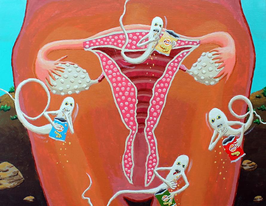 Summer Genes, 2014, acrylic on panel, 12” x 16”