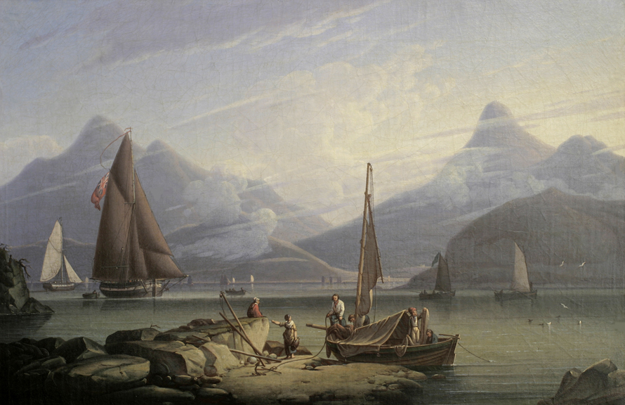 Robert Salmon (1775-1845), The Upper Firth of Clyde, 1810. Oil on canvas, 17 x 25 3/4 inches.