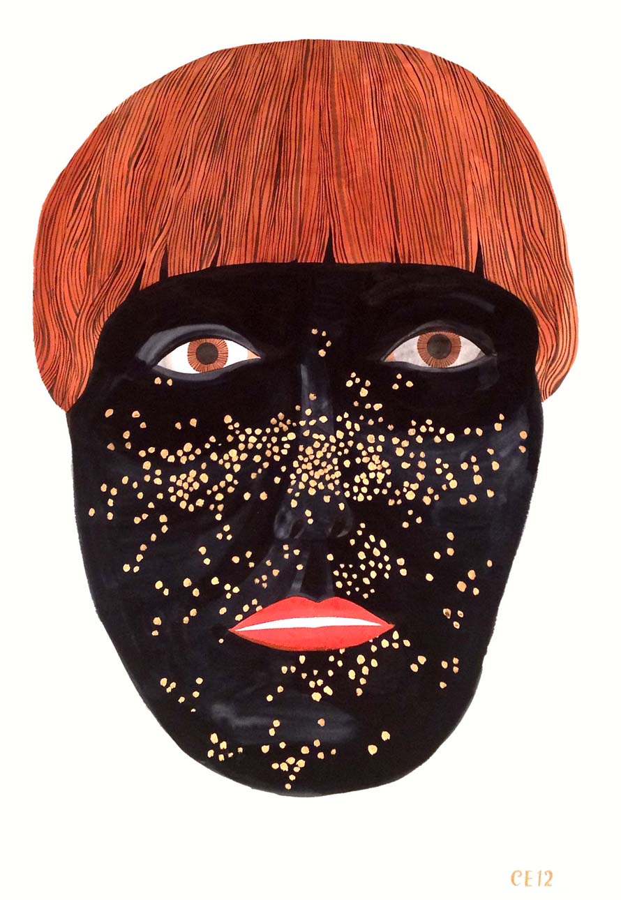 Self Portrait, gouache on paper, 26 x 37.5 inches