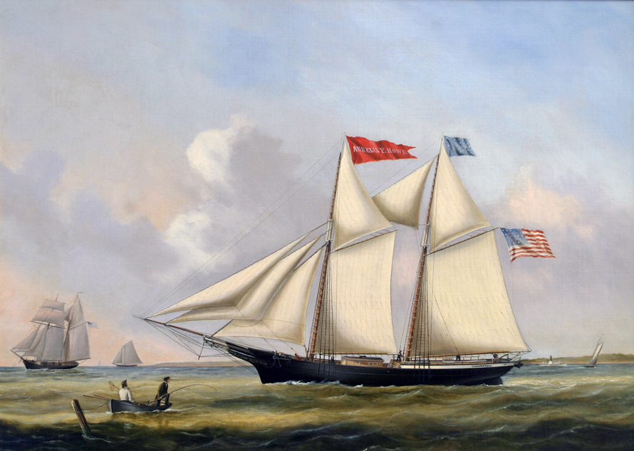 Joseph B. Smith (1798-1876), Schooner AURELIA P. HOWE, c. 1850s. Oil on canvas, 25 3/4 x 35 5/8 inches.