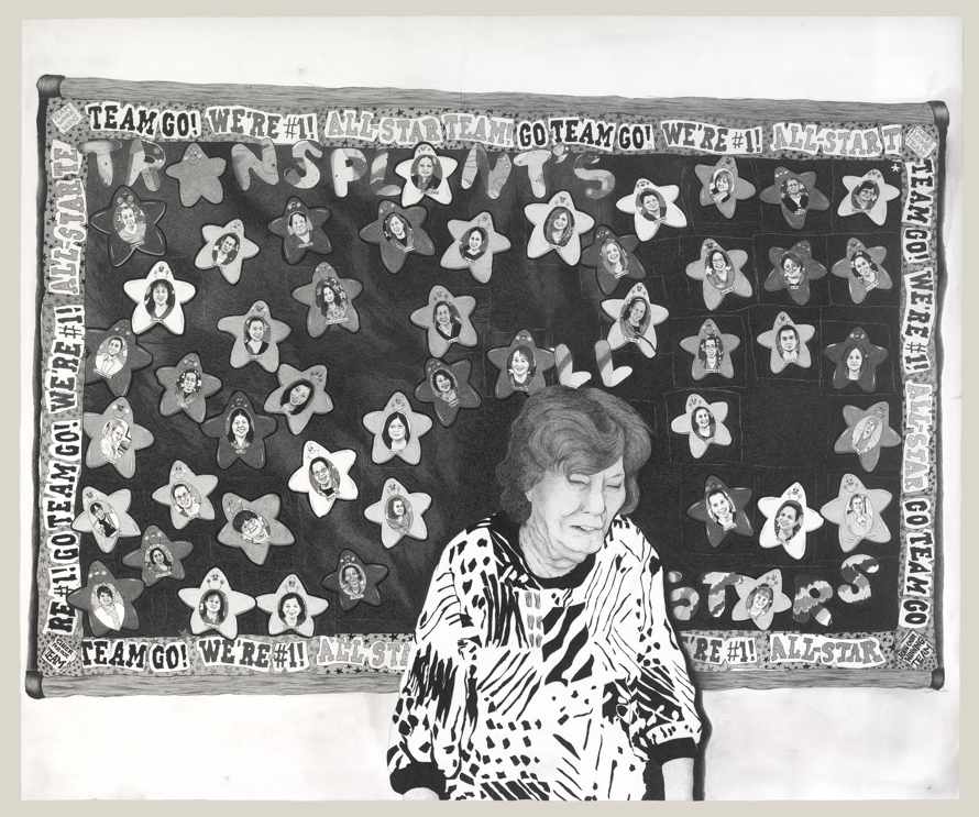 Stained Wall, 2013, graphite on paper, 49 1/2