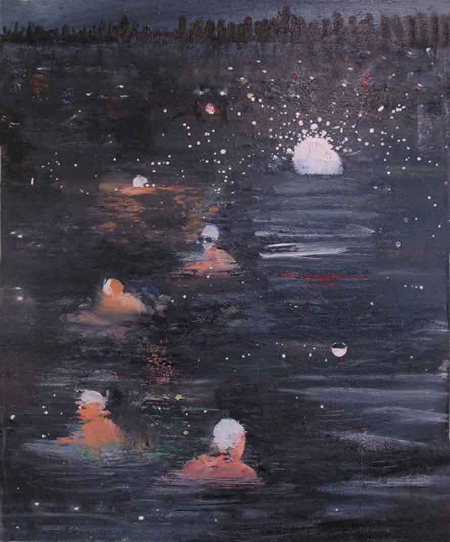 Swim to the City, 2011, oil on canvas, 16” x 13”, private collection, St. Louis, Mo.
