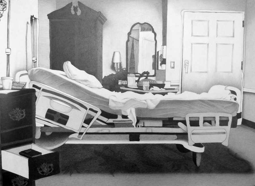 Empty Room, 2012, graphite on paper, 24 1/2