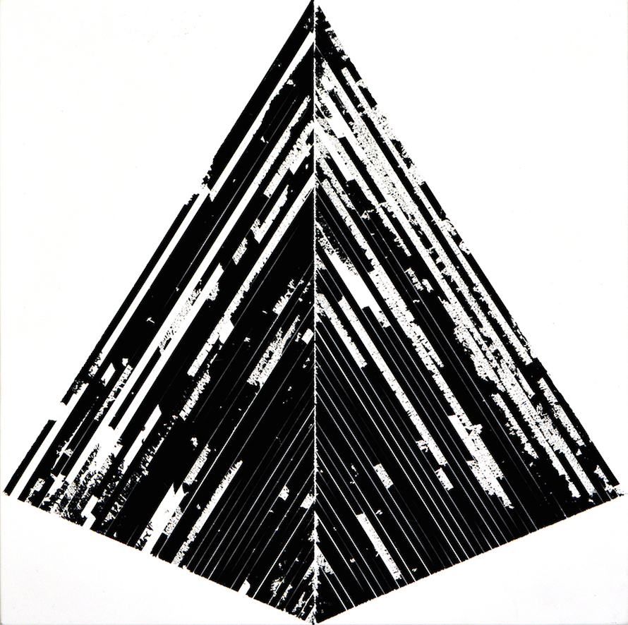 Trihedron VIII, Magnetic Cassette Tape Coating on Panel, 12” x 12”, 2014