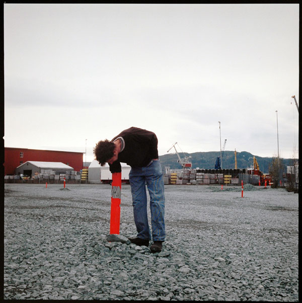 Self-portrait with tube, Trondheim, Norway, April 2002