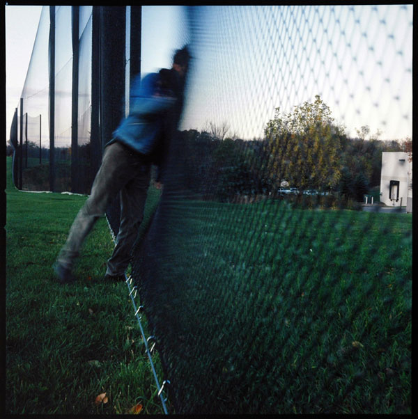 Pushing mesh, driving range, Plymouth, MN, October 2005