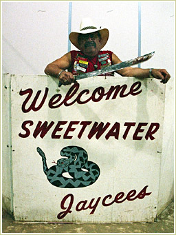 Cecil Villa, Sweetwater Jaycee and head snake chopper.