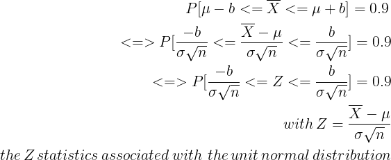 A series of mathematical equations explaining how to calculate confidence intervals using the Central Limit Theorem. The equations demonstrate the relationship between the sample mean (X̄), p