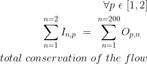This image describes the flow conservation constraint for this supply planning problem: The total quantity shipped from plants to a distribution center must equal the total quantity shipped f