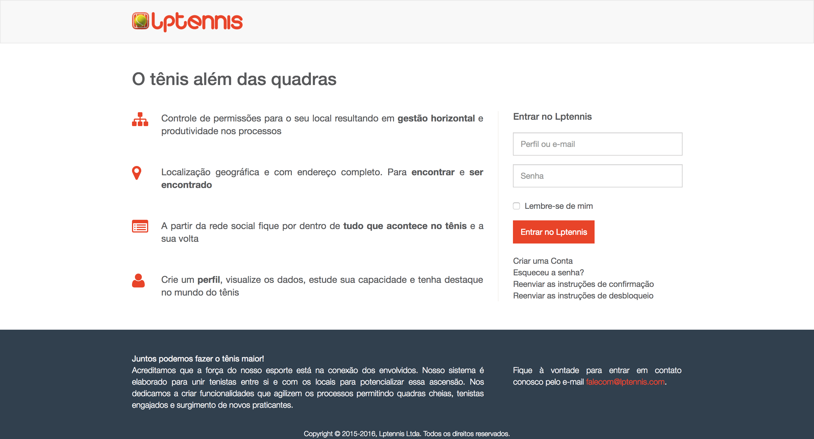 Segunda versão do site da Lptennis