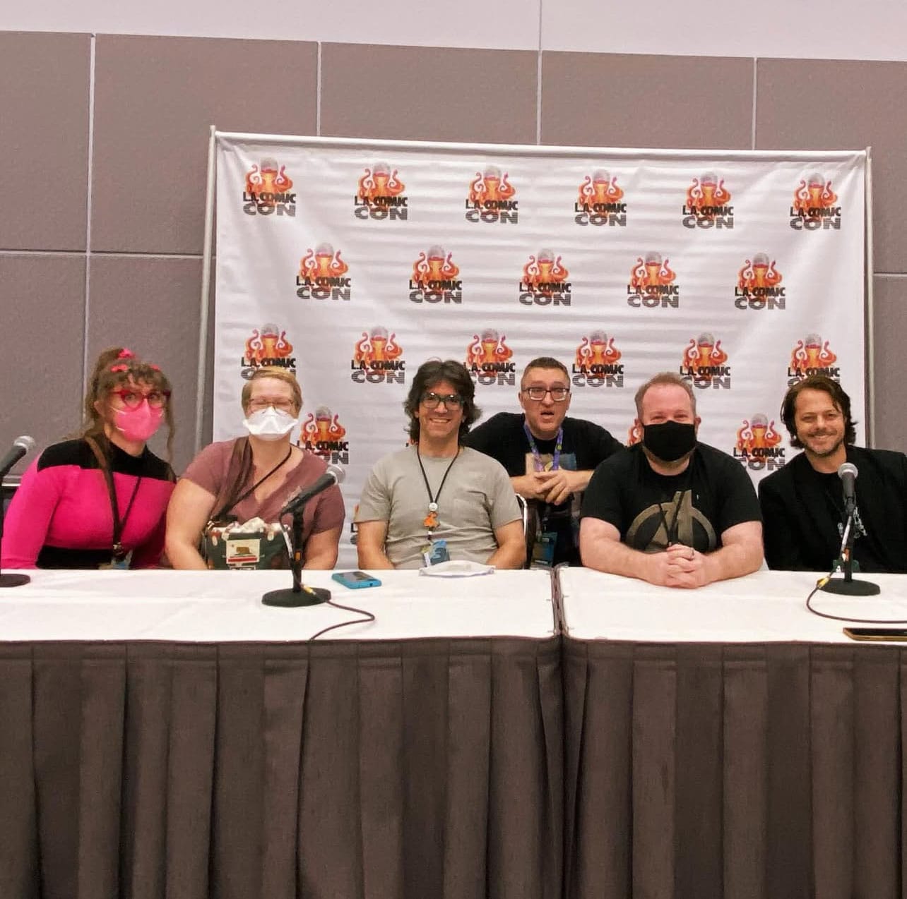 The two of us on our panel with four cis white guys at LACC