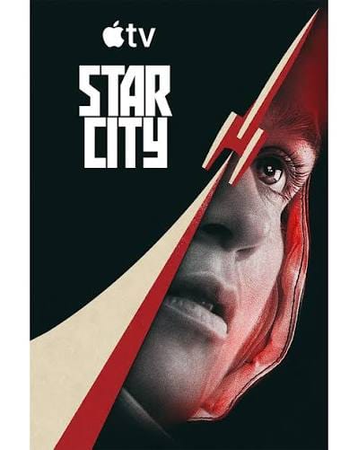 Star City key art of a stylized rocket flying across a cosmonaut’s face