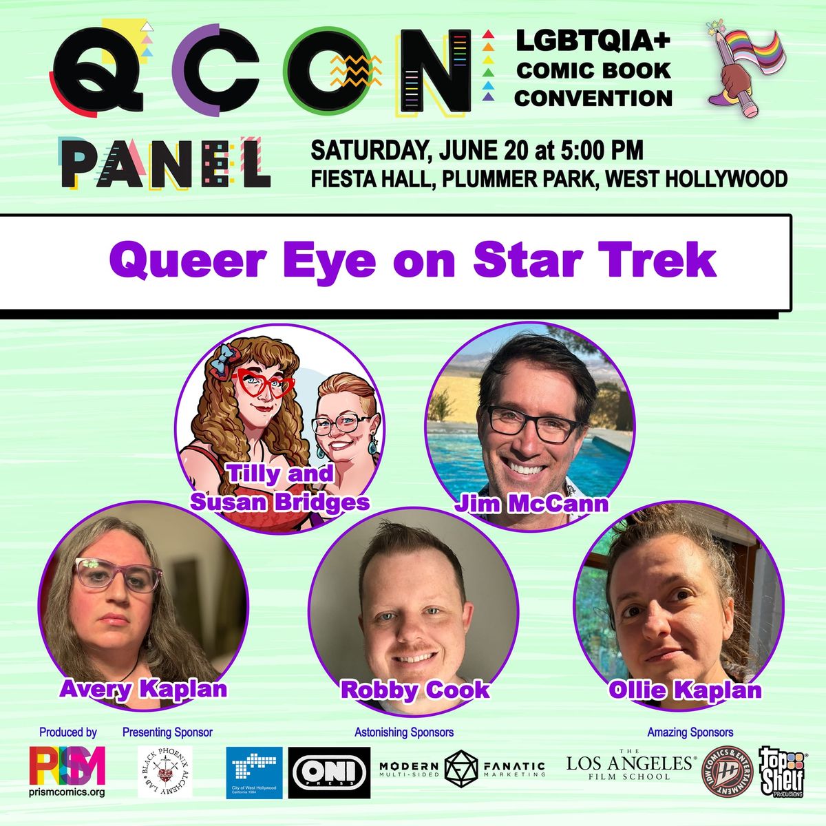 promo graphic for the Queer Eye on Star Trek panel at QCon
