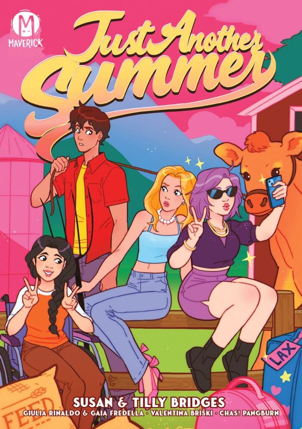 Just Another Summer cover, showing the four lead teens on a farm. From Maverick.