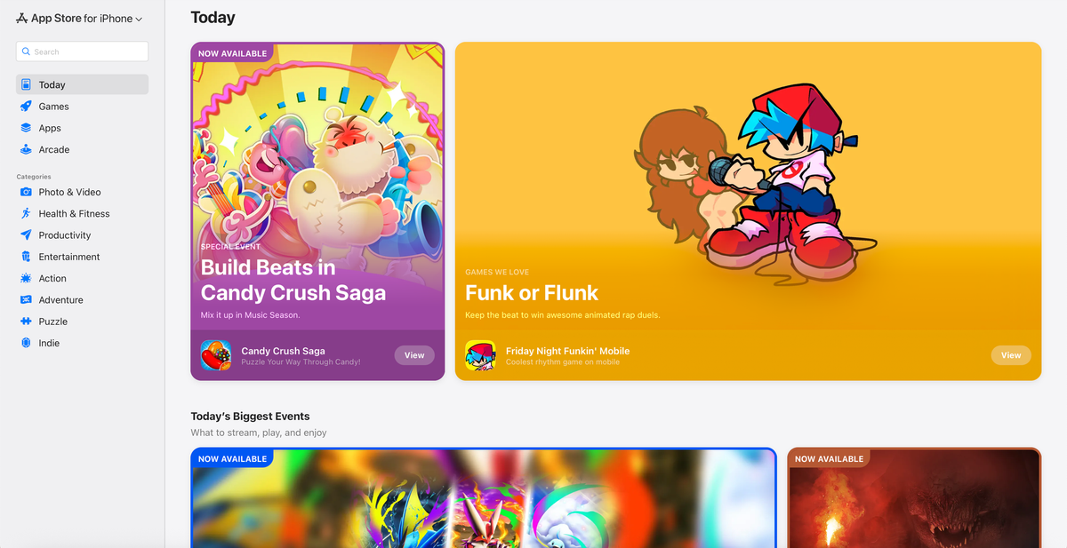 Apple launches App Store website interface