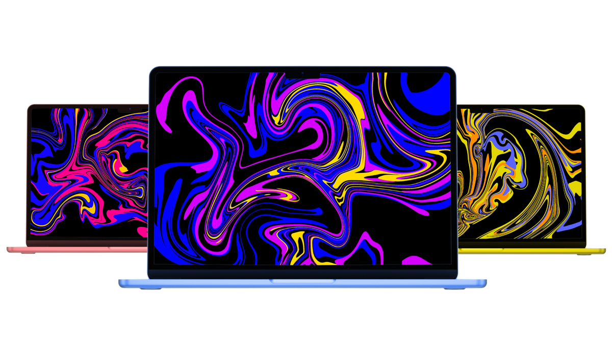Apple's rumored cheaper MacBook in blue, pink, and yellow.