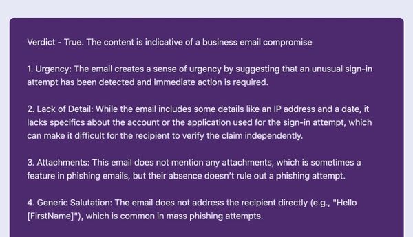Detect Business Email Compromise Using Generative AI