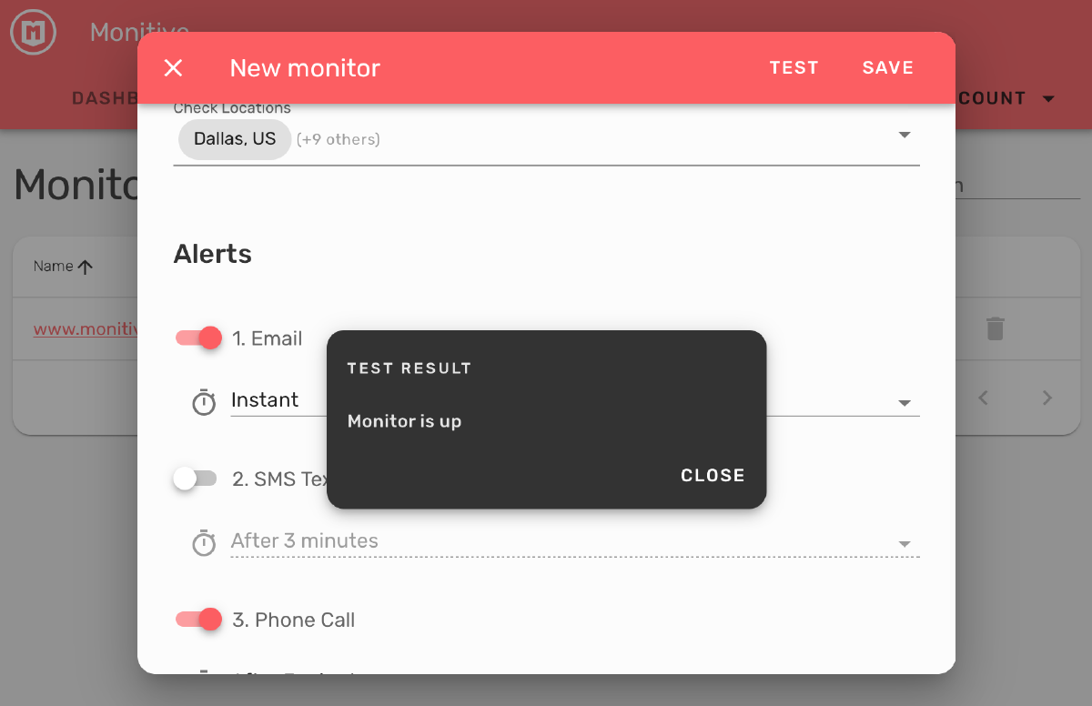 Monitor Test Results
