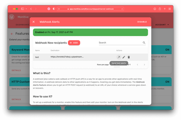 Webhook alerts migrated to recipients