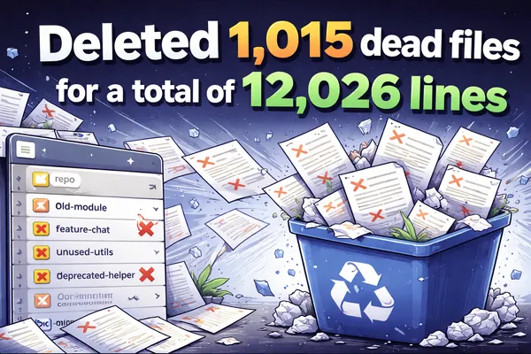 AI Deleted 1,015 Dead files \ 12,026 Lines