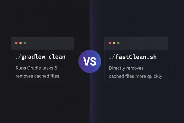 ./gradlew clean vs fastClean.sh