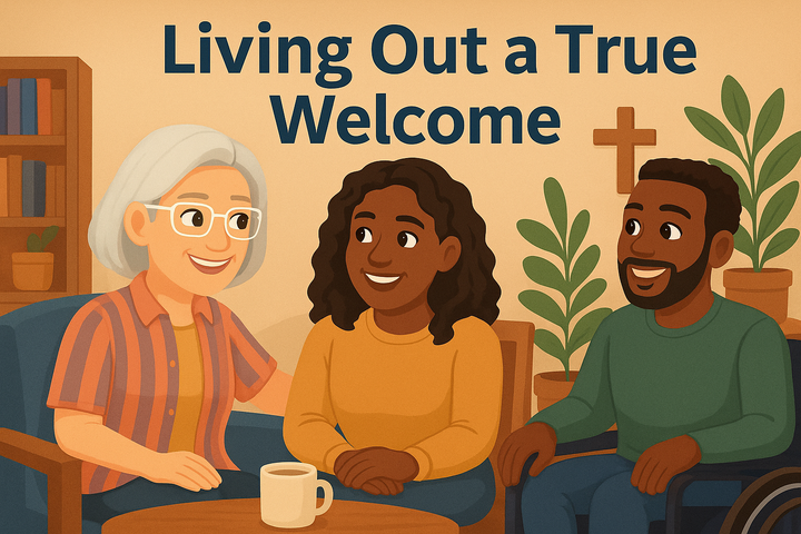 Woman thoughtfully reflecting on inclusion and belonging, representing creating welcoming spaces for people with different physical, emotional, and communication needs.