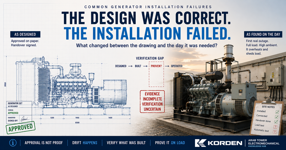 Common Generator Installation Failures: Why a Correct Design Still Fails on Site