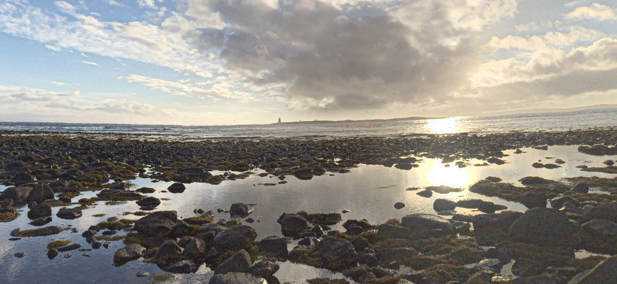 View from the Tanner Trail in Eastern Passage showing Devils Island in the distance. 
