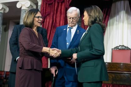 GOP Senator's Husband Snubs Harris' Handshake During Swearing-In Ceremony