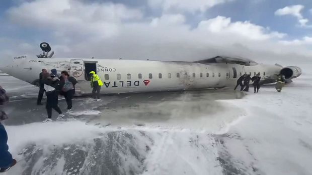 All 80 aboard Delta flight survive after jet flips upon arrival in Toronto