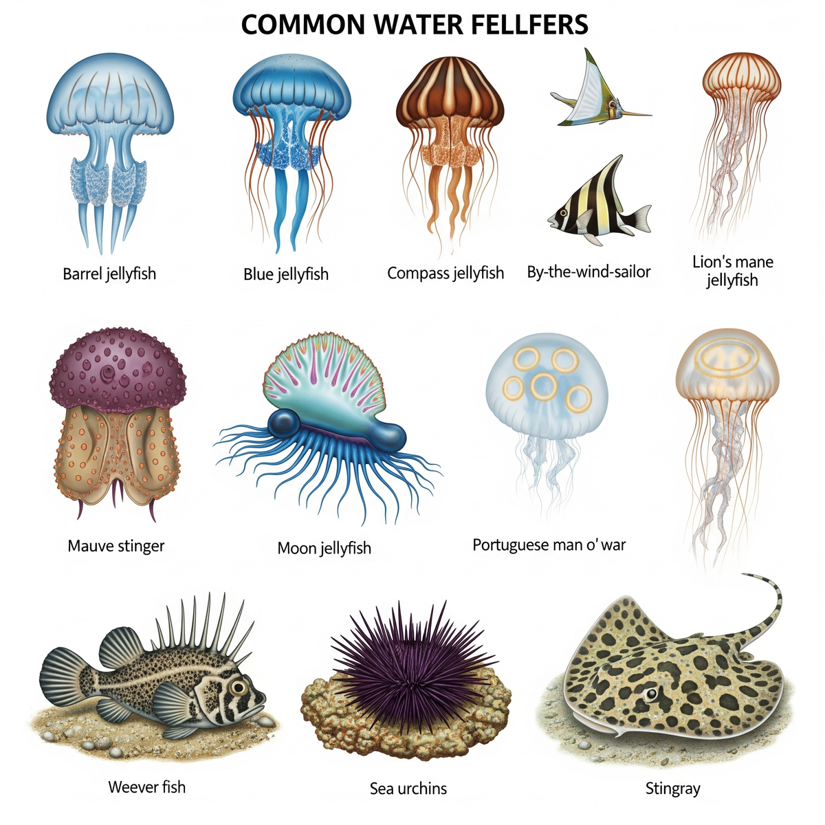 Sea ‘stings’ in UK and Med waters - first aid, folklore and facts.