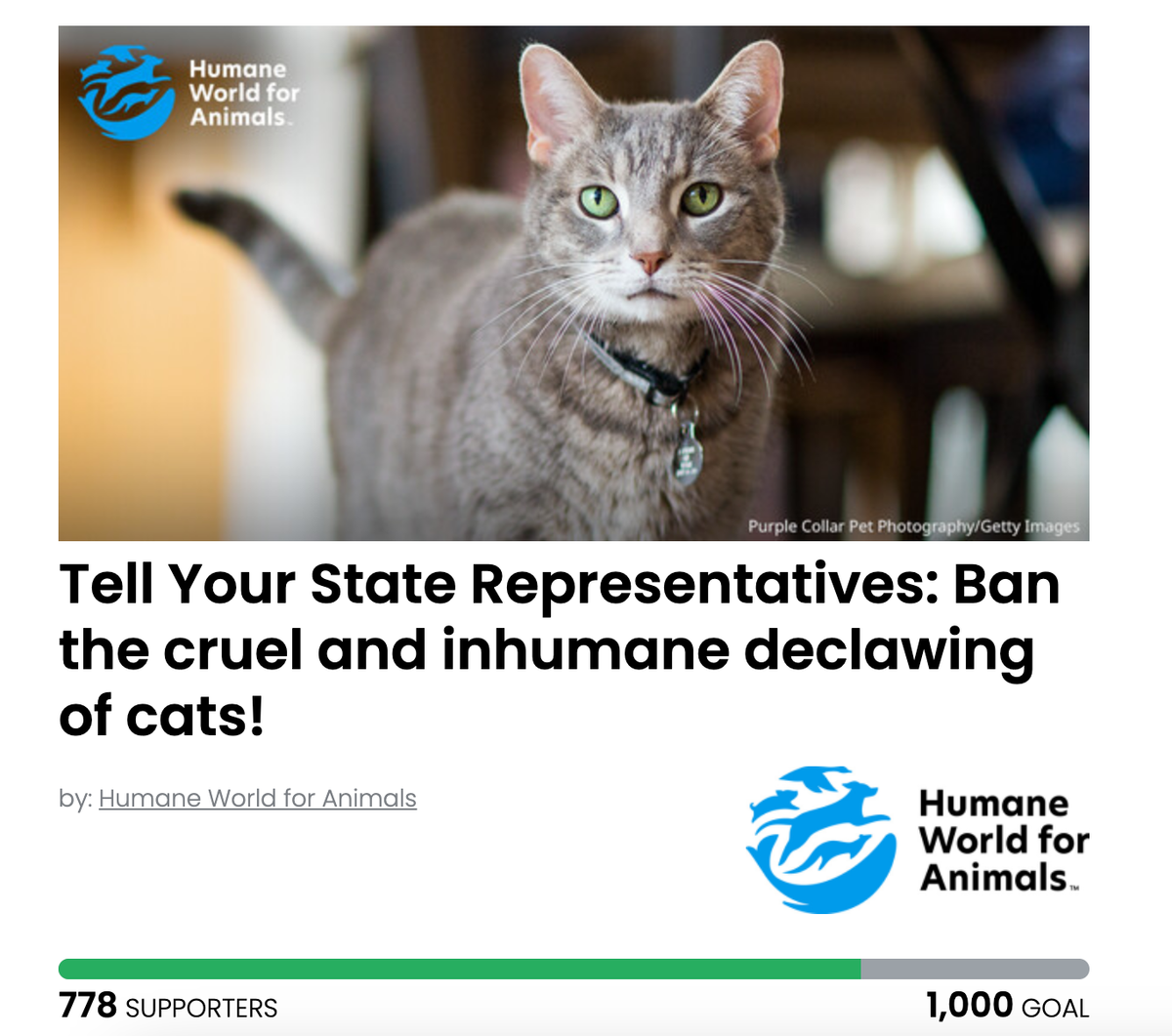 Animal Actions - Ban Cruel and Painful Declawing